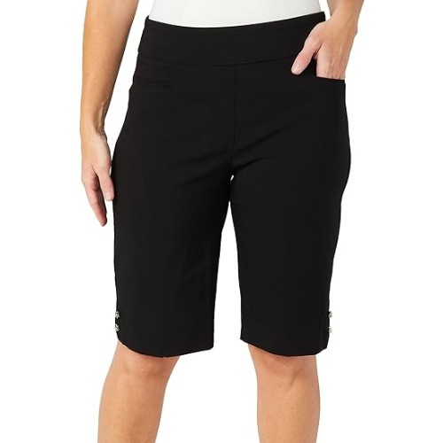 Coral-Bay-Womens-12-in-Flower-Button-Accent-Bermuda-Shorts